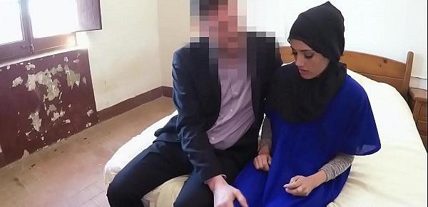  Shy Arab hotel guest became one day fucking girlfriend for big cock boss